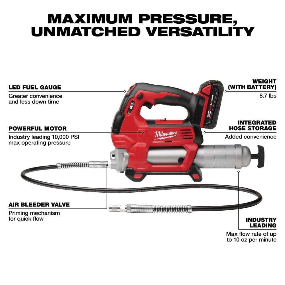 Milwaukee M18 2-Speed Grease Gun 1Ct Kit