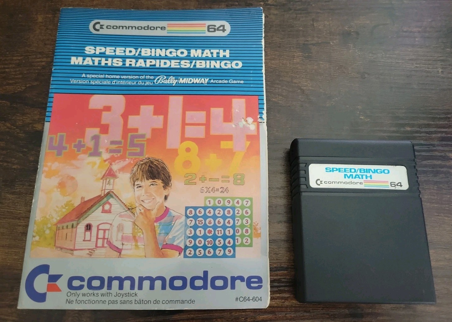 Vintage 1983 Commodore 64 Speed/Bingo Math Game Cartridge w/ Instructions