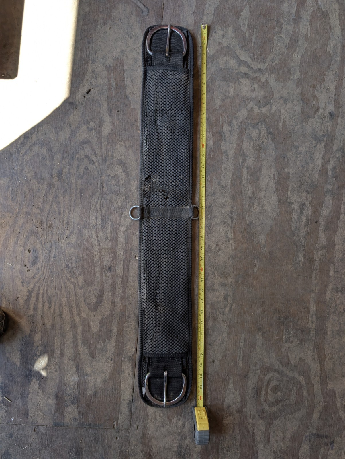 Neoprene Girth 36" Black Padded with D-Ring and End Rings