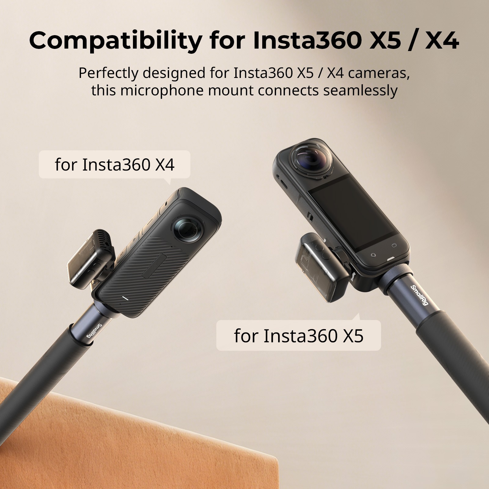 SmallRig Cold Shoe Mount Support for Insta360 X4 / X5 5825