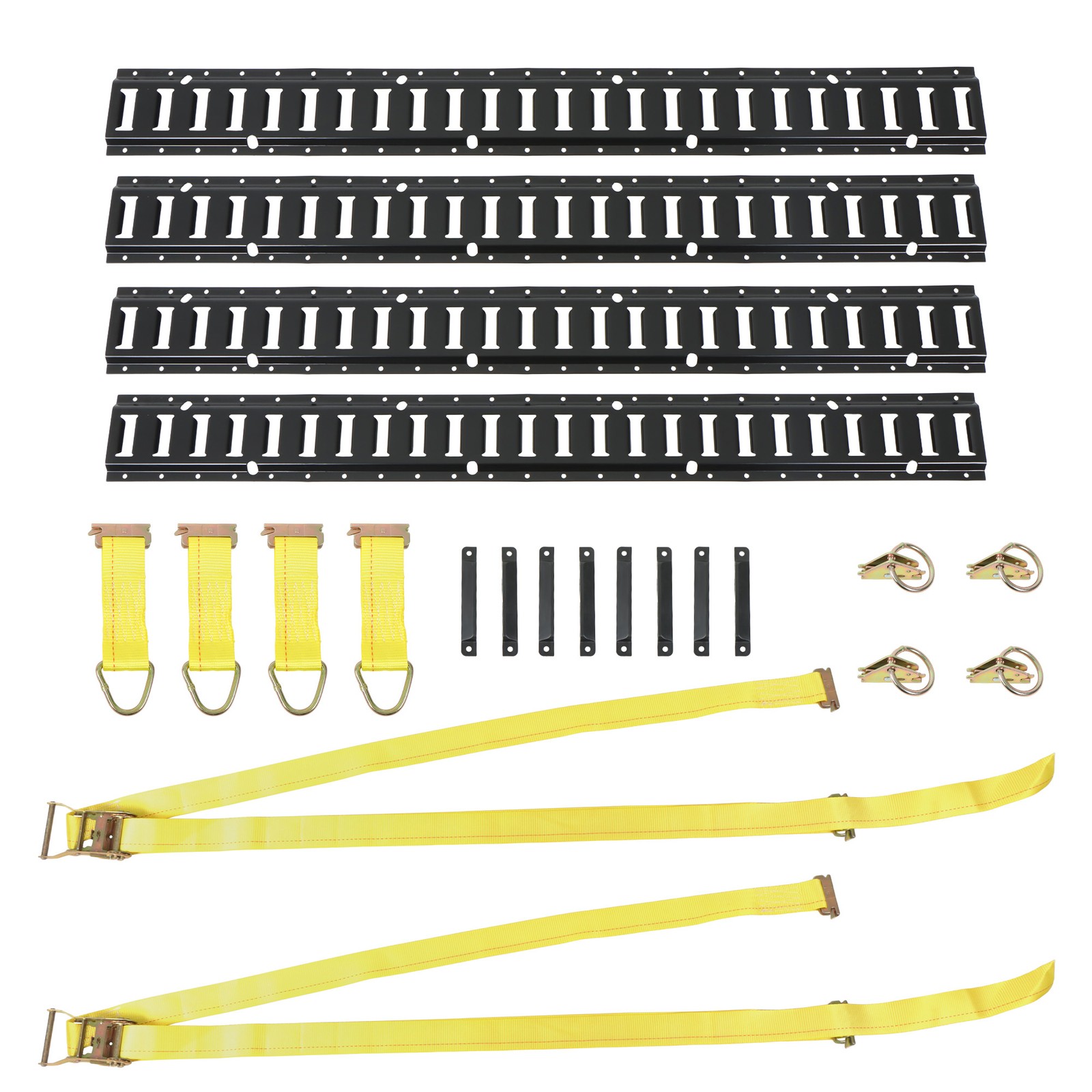 Black 22 Pack 48" E Track Rail Sections With Mounting Hardware For Van Steel
