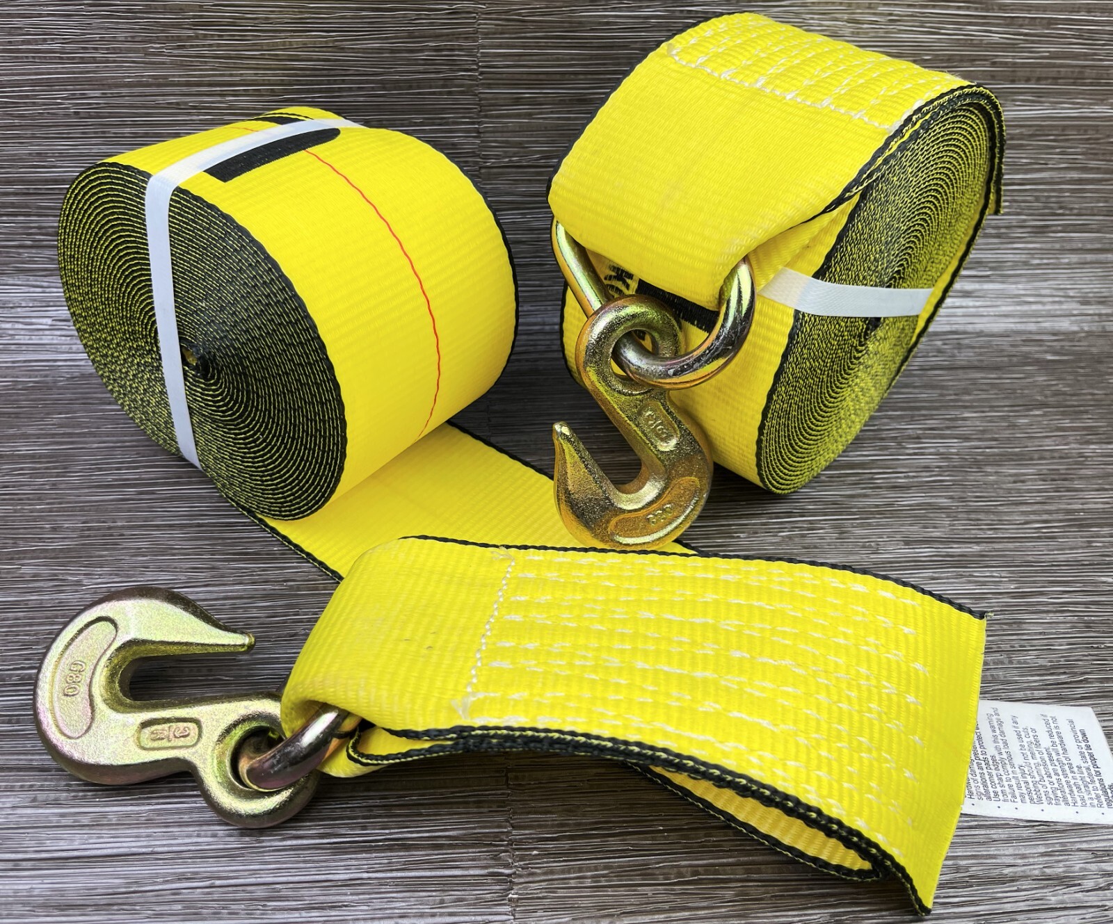 Pack of 2 US Cargo Control 4" x 30' Winch Straps with Grab Hook 5,400 lbs.