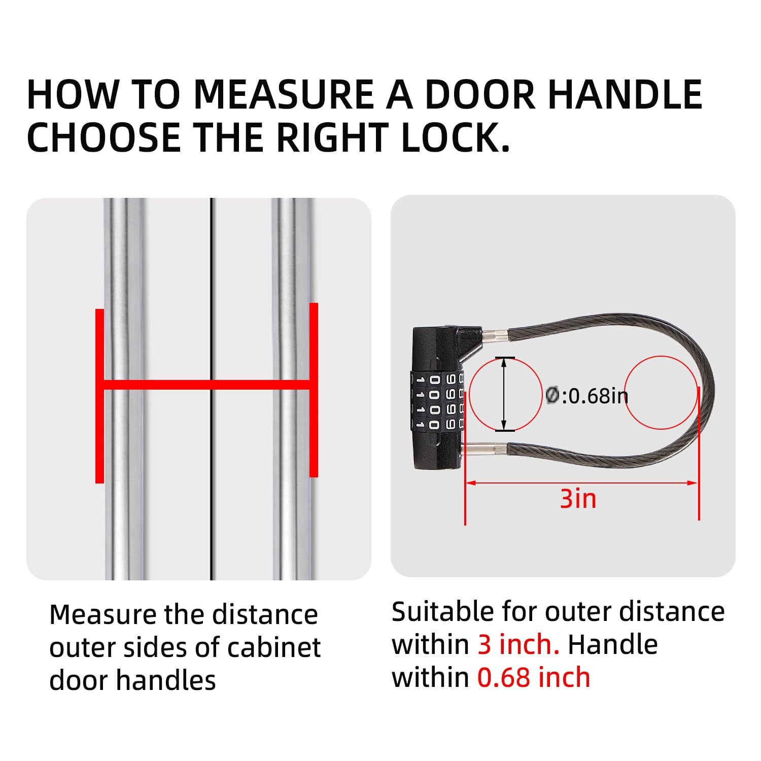 EASTDEER 4-Digit Combination Cable Lock, 7" - Gym Locker & Toolbox Security