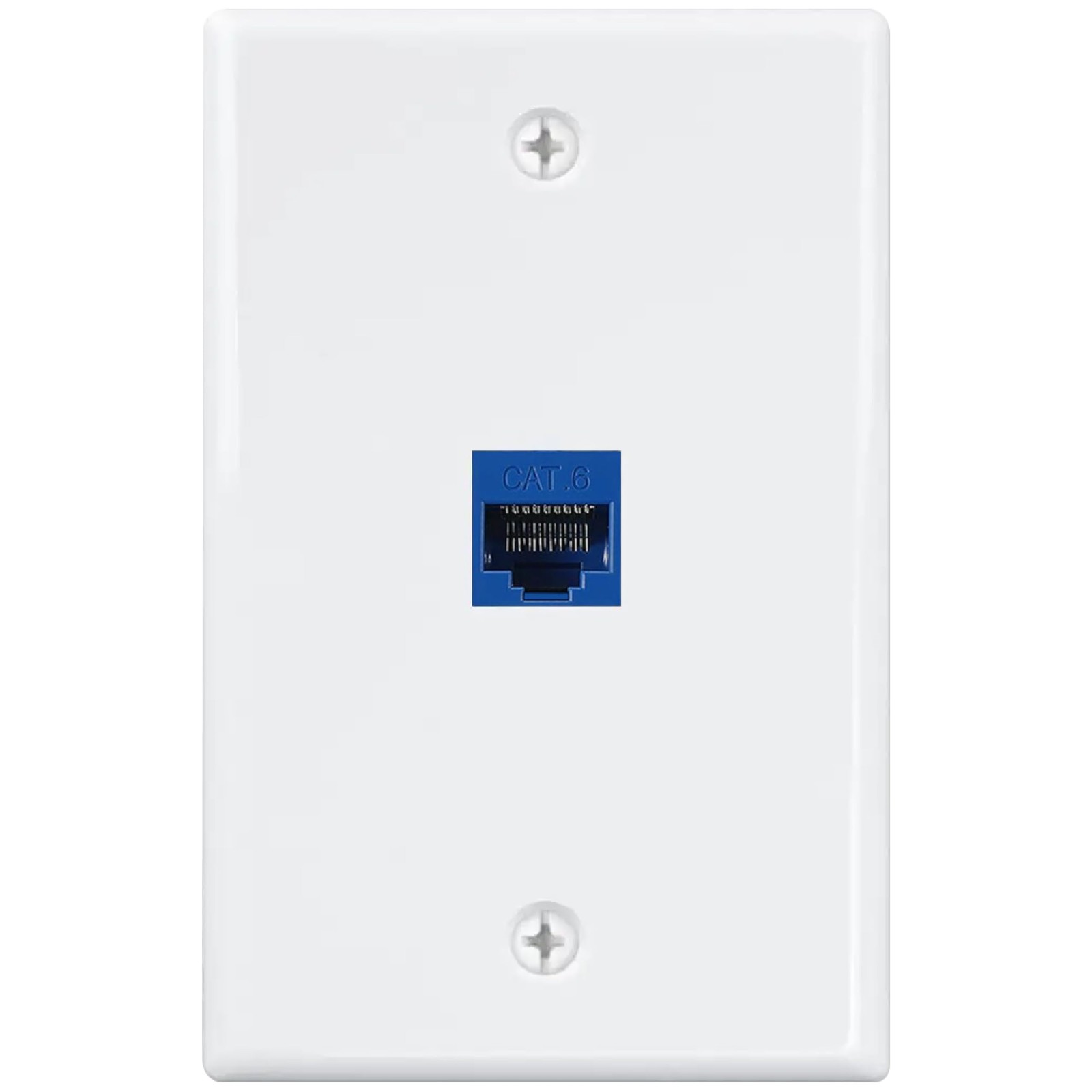 Ethernet Wall Plate, White, 1Pack