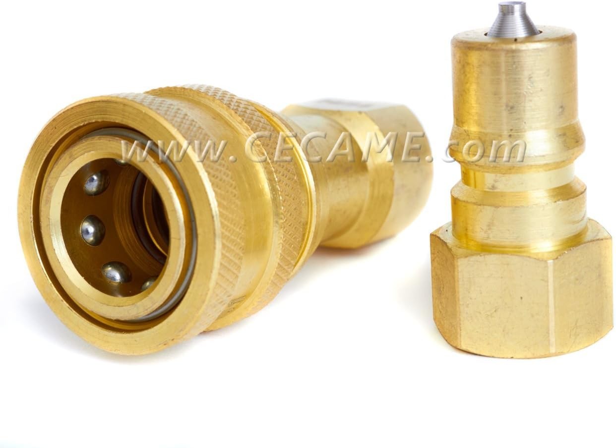 DT 1/4" Quick Disconnect Coupler Valve for Carpet Cleaning Wand Brass