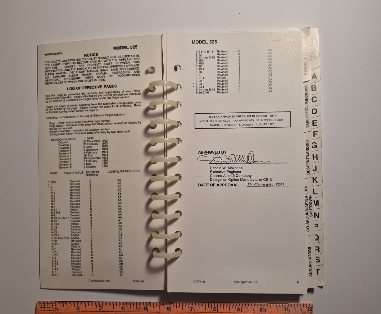 Cessna Citation Jet Pilot Abbreviated Checklist 1997