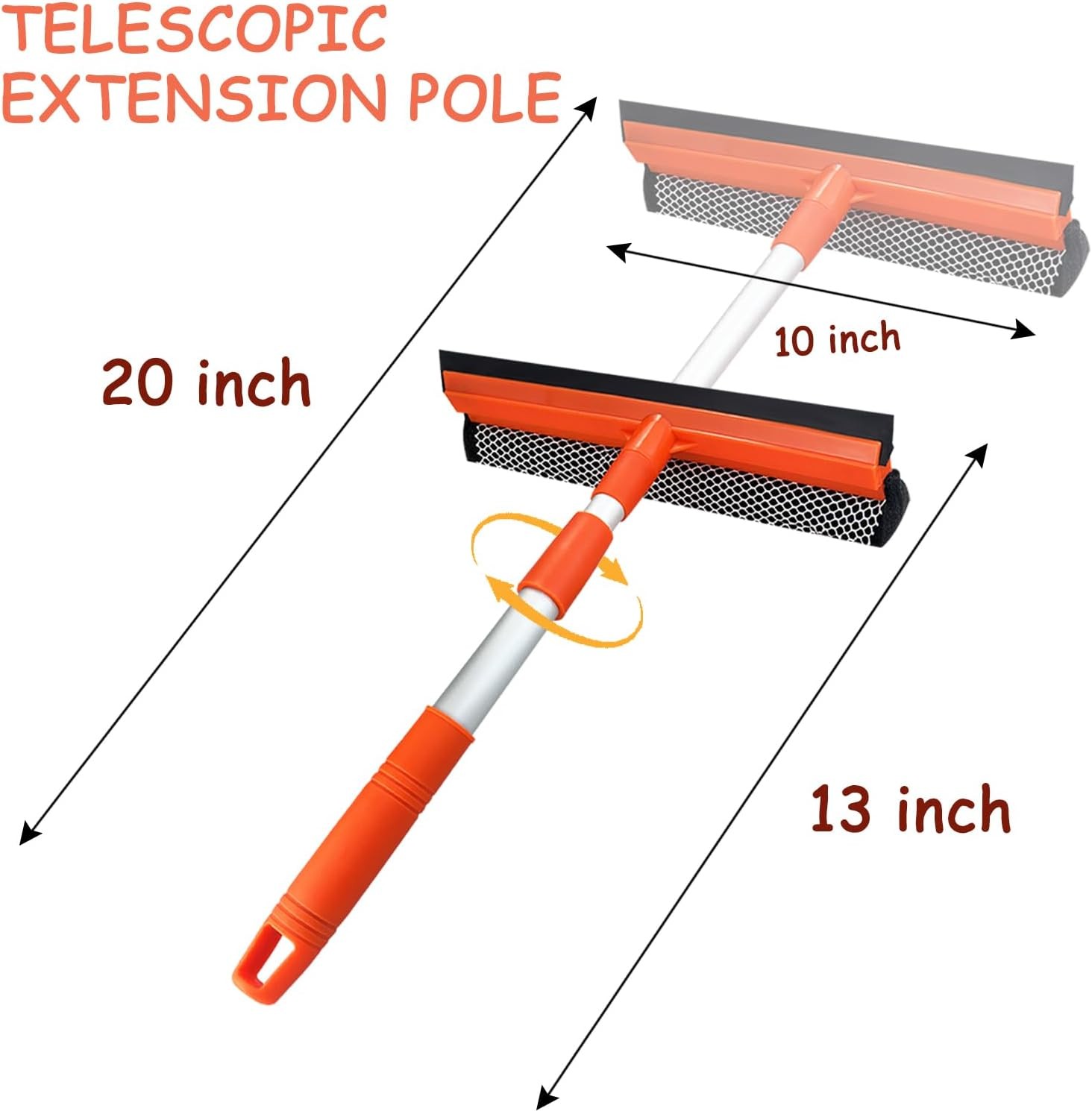 Window Squeegee for Window Cleaning with Retractable Pole, Squeegee Window