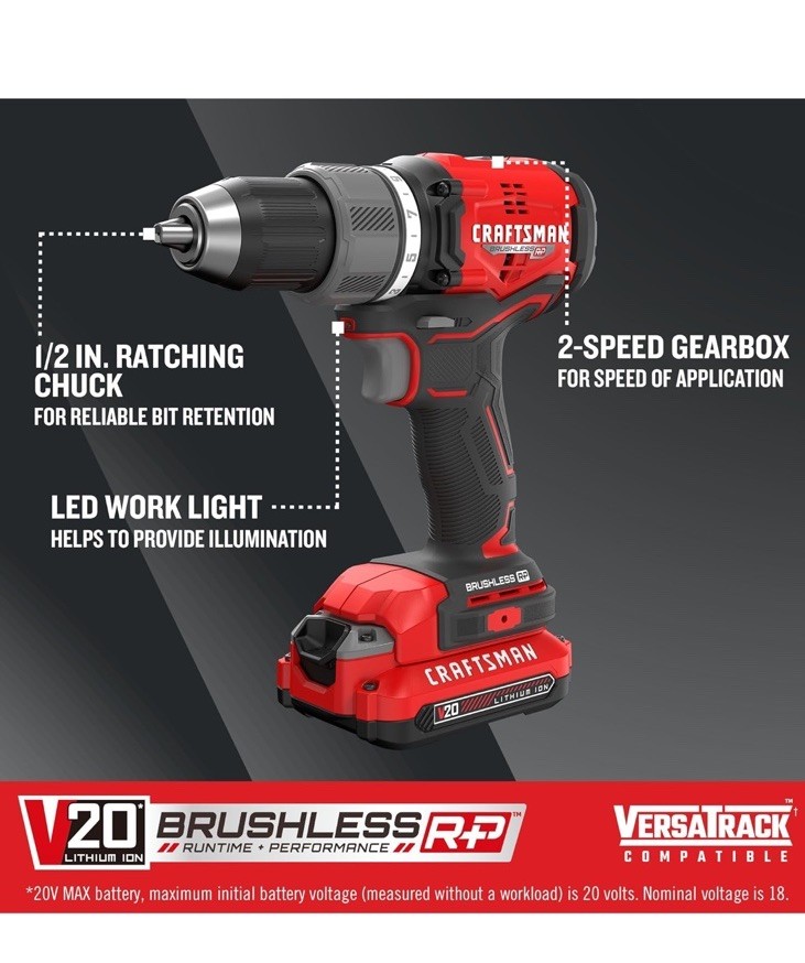 New Craftsman CMCD713 20V Max Brushless RP Drill/Driver - Bare Tool