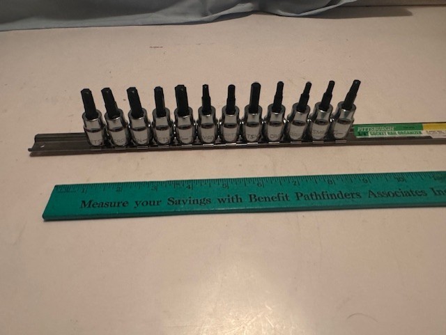 NEW Craftsman 38/" DRIVE 12 PC SOCKET BIT SET - STAR / HEX BITS + RAIL