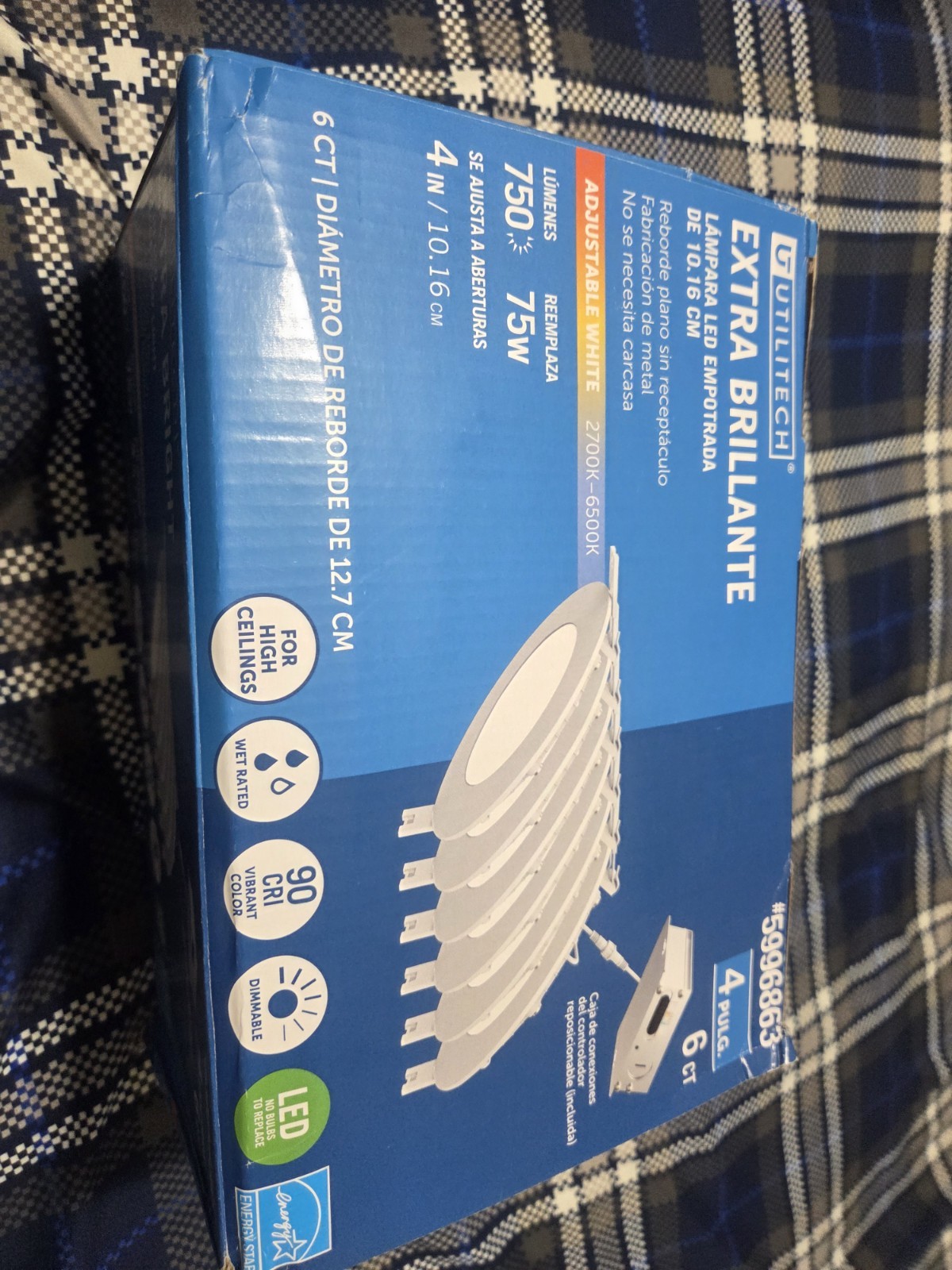 Lot Of 6 Utilitech Canless Recessed Lighting Kits LED 4” Adjustable 5996863