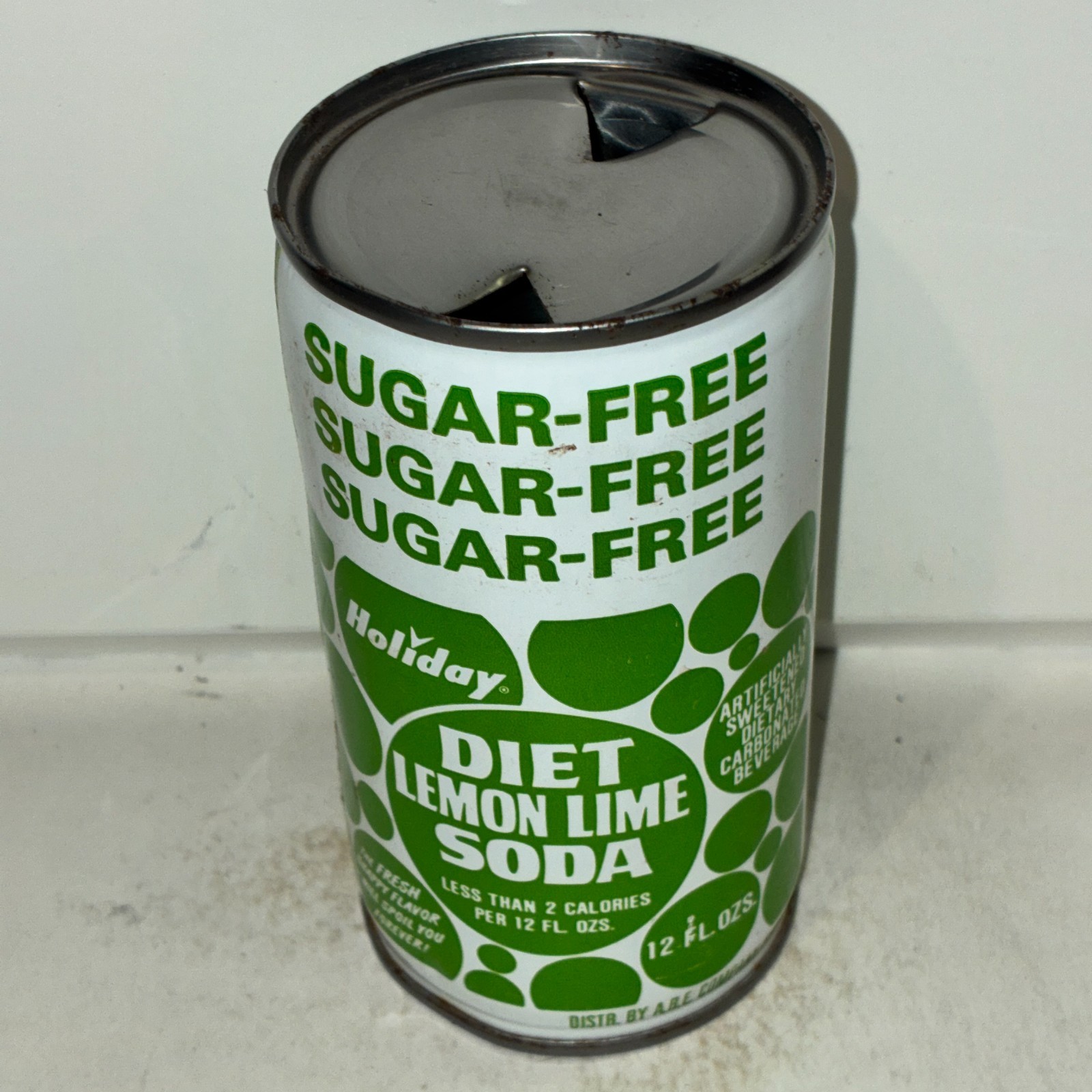 flat top Holiday Diet Lemon Lime soda can