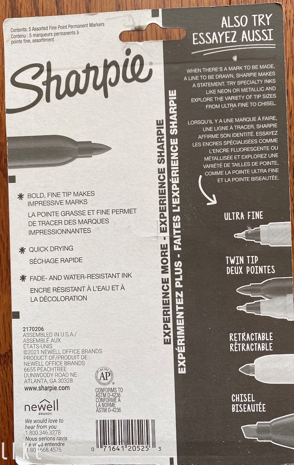 Sharpie Permanent Markers, Fine Point, Assorted Colors, 5 Count