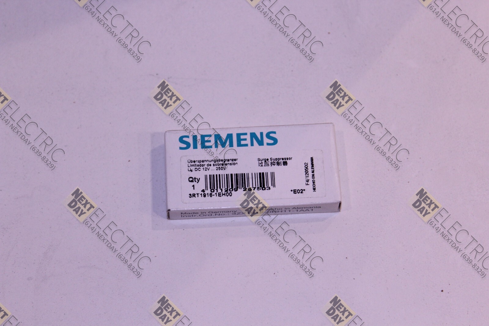 Siemens, 3RT1916-1EH00, DC Contactor Relay Starter Surge Suppressor