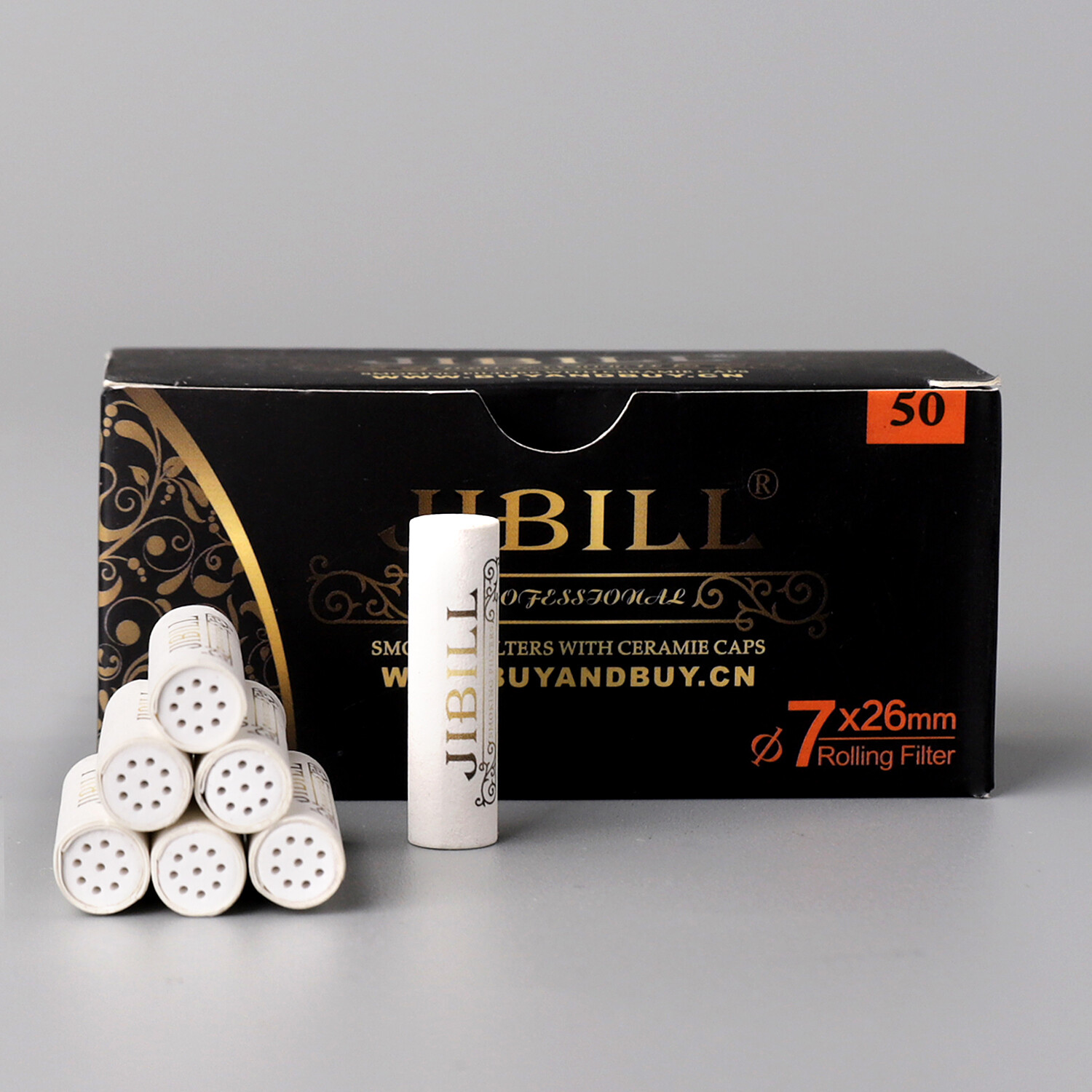 MUXIANG 50pcs 7mm Activated Carbon Filters Wooden Smoking Pipe Rolling Paper