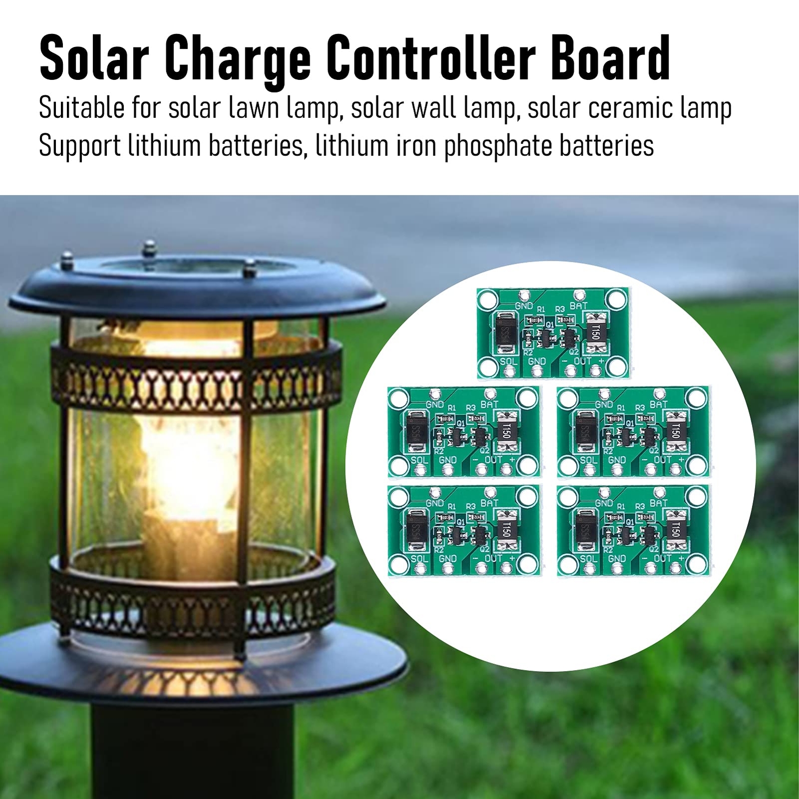 5pcs Solar Controller Board Battery Charging Controller Module Circuit Board ...