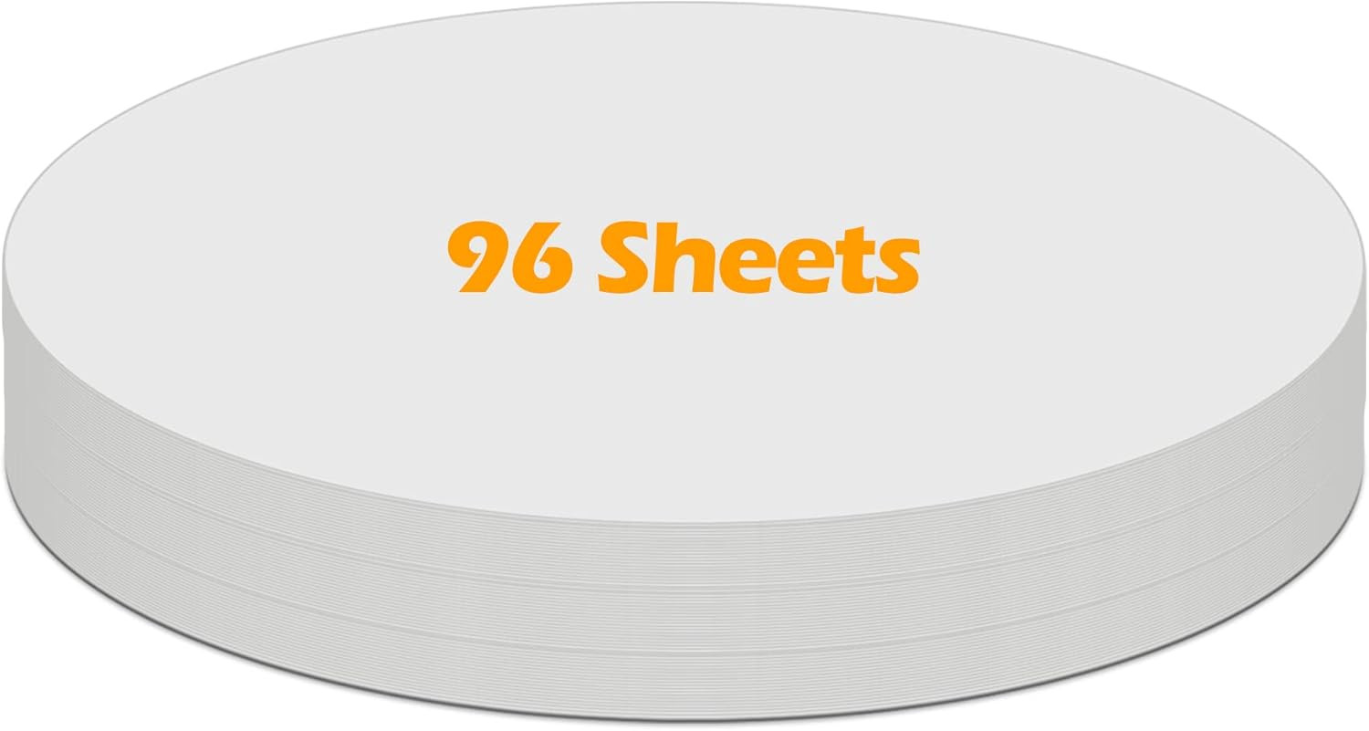 6 Inch White Construction Paper Circles, Pre-Cut, 96 Sheets | Heavyweight Paper,