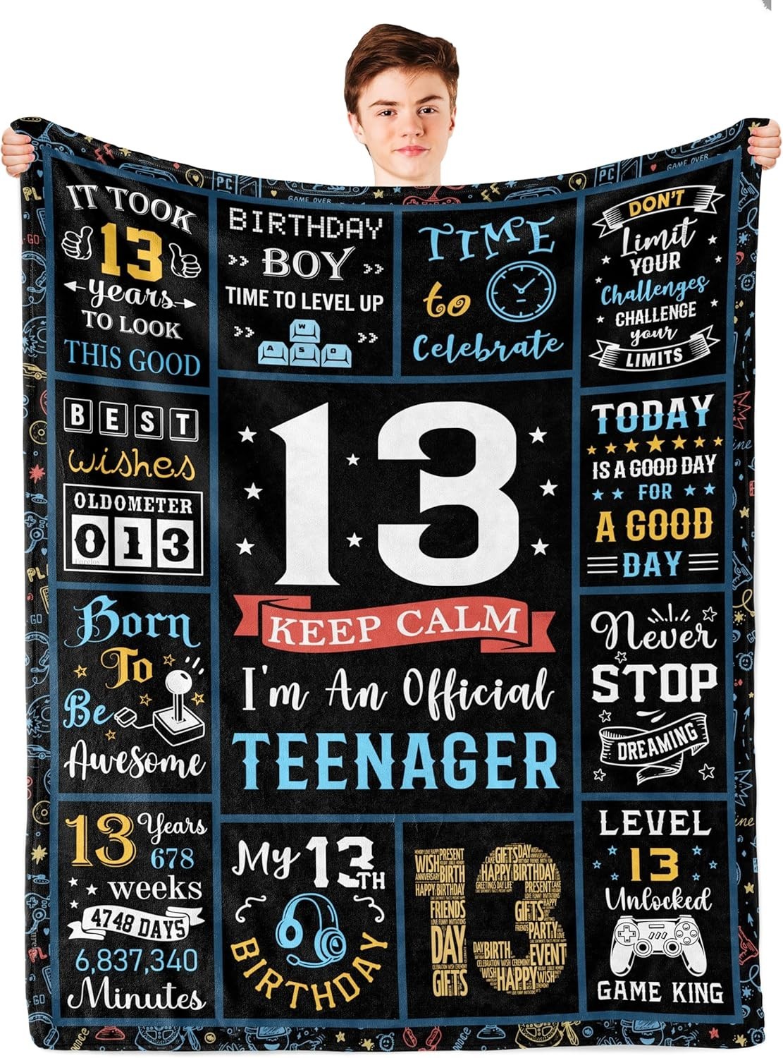 13 Year Old Boy Gifts, 13th Birthday Gifts for Boys Blanket, Coolest Presents...