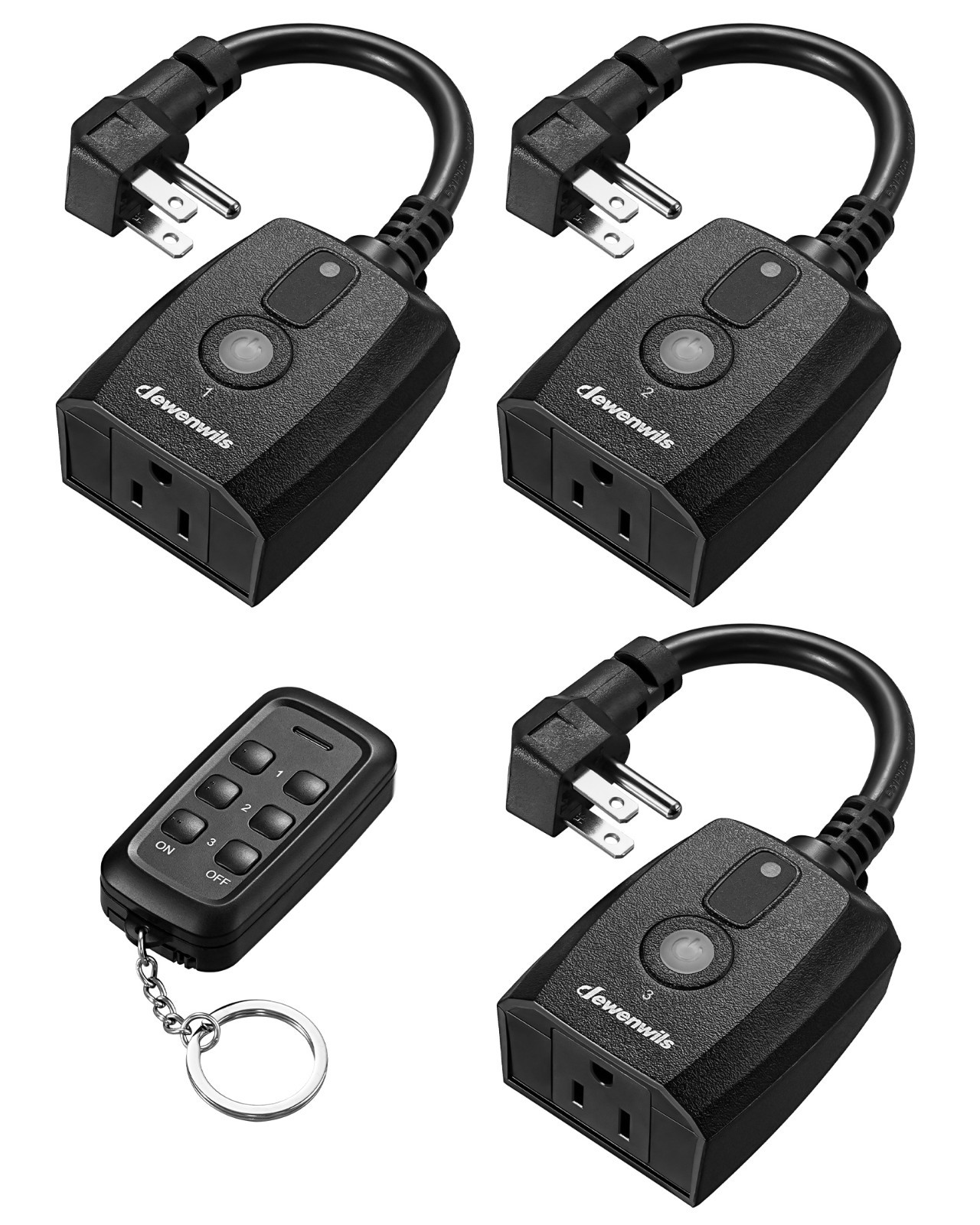 Outdoor Remote Control Outlet, 125V 15A 1/2 HP Weatherproof Wireless 100FT Range