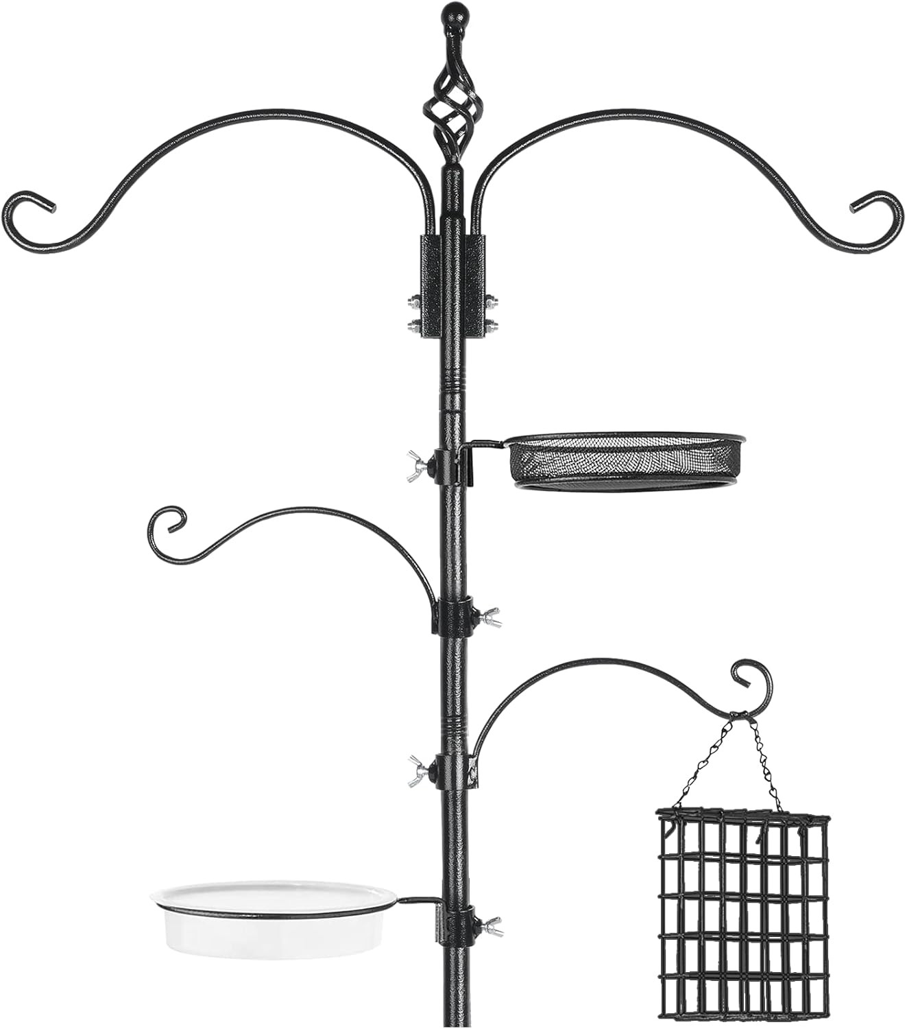 Bird Feeder Pole Wild Hanging Kit Planter, 83 Inch