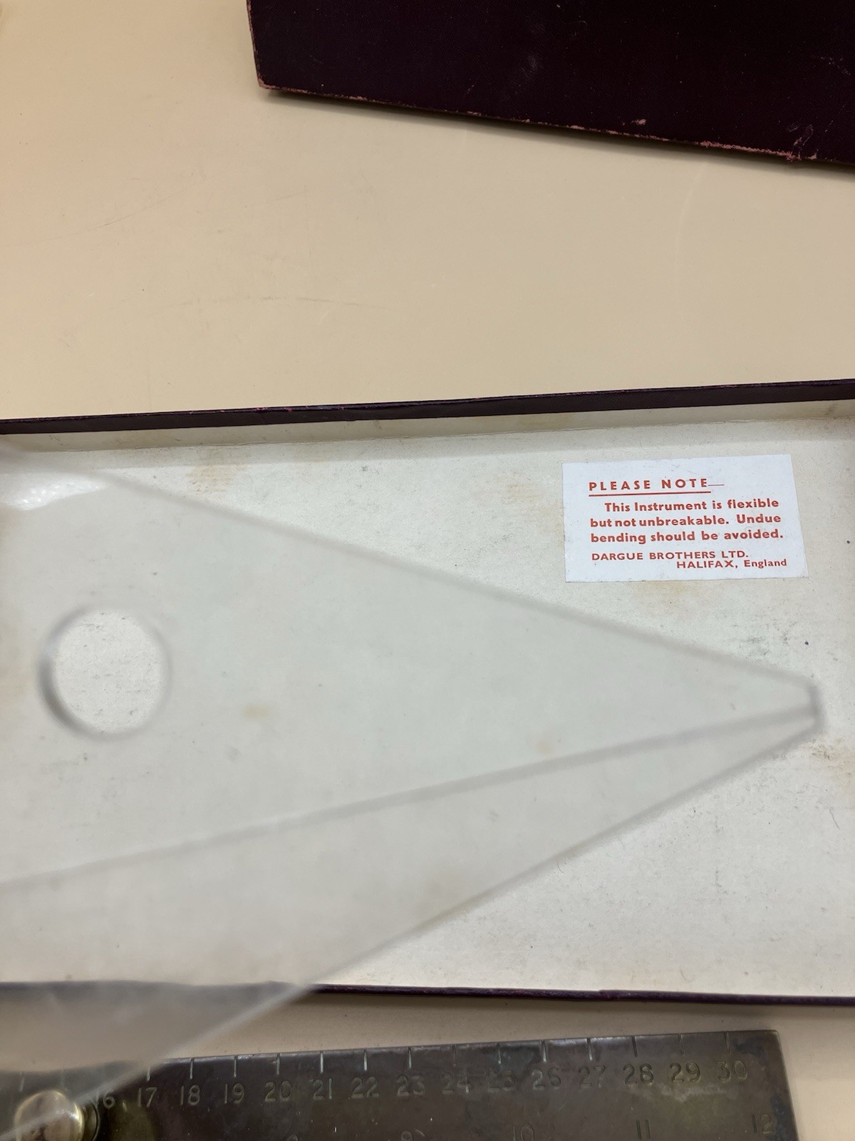 Vintage Simplon Adjustable Set Square & Parallel Rule Radius Gage Boxed Maths