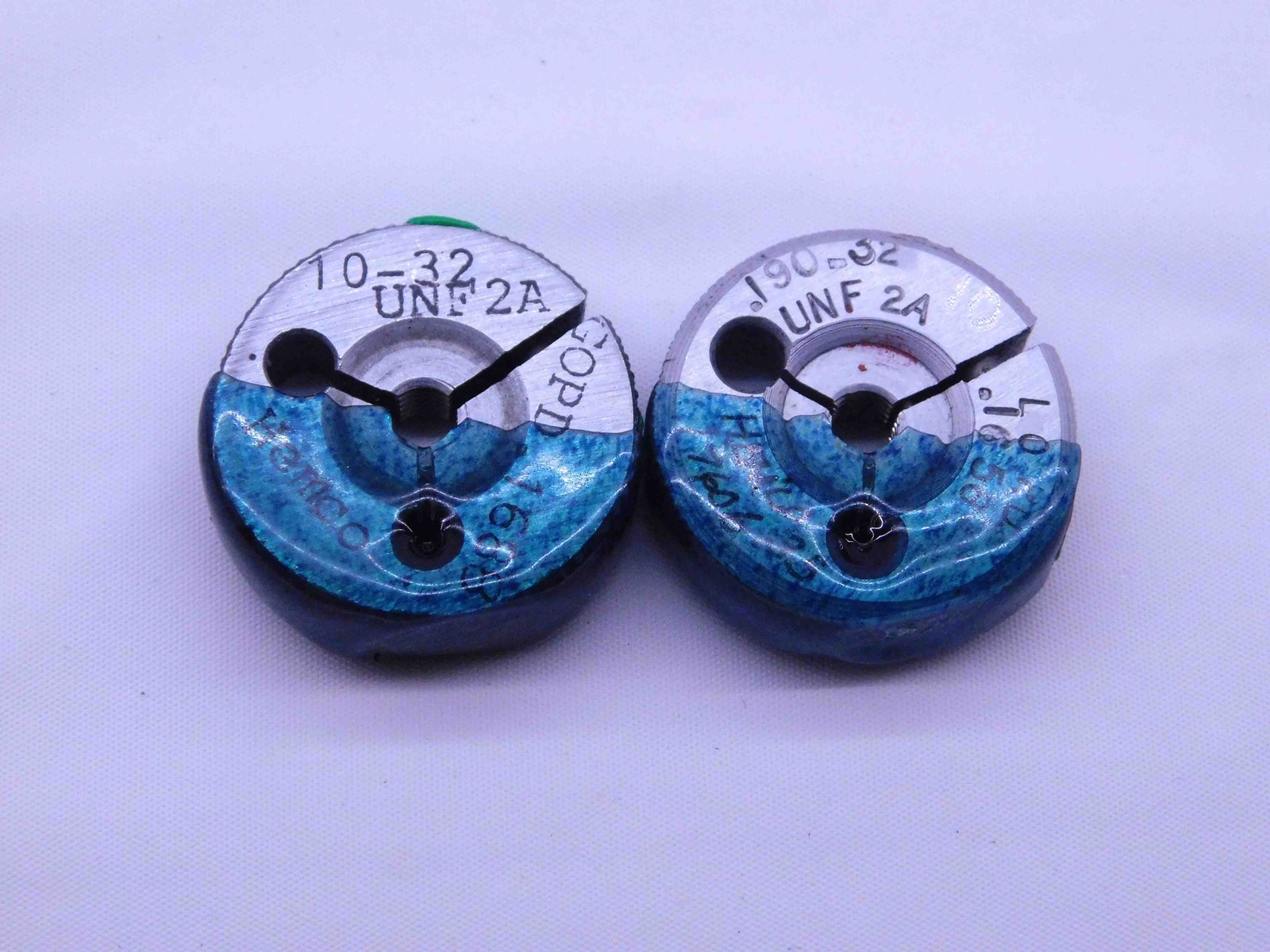 10 32 UNF 2A THREAD RING GAGES #10 .190 .1900 GO NO GO P.D.'S = .1688 & .1658
