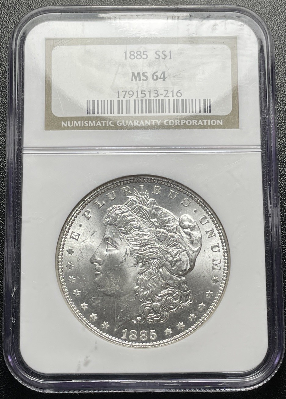 1885 Morgan Silver Dollar NGC MS64 Brilliant Uncirculated Lustrous $1