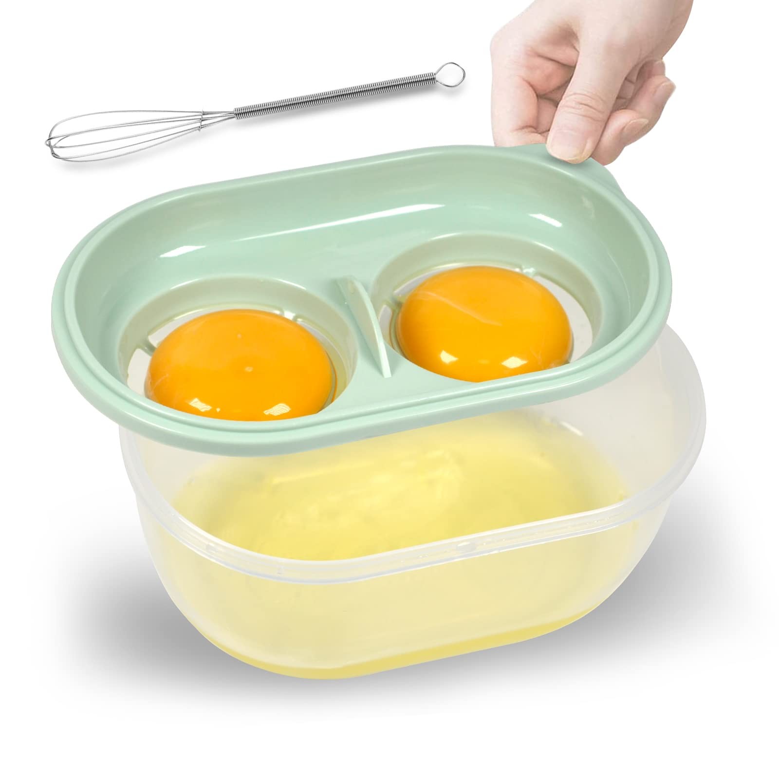 Egg White Separator with Beater, Yolk One Size, Green