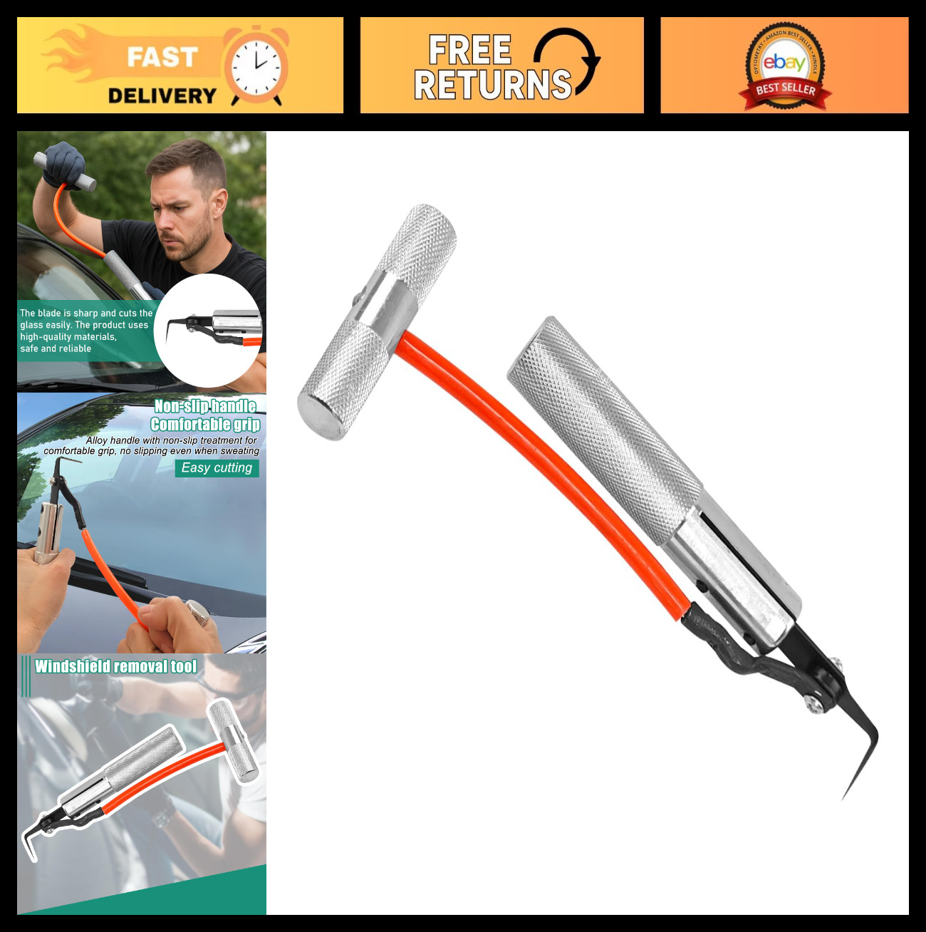 Universal Car Windshield Removal Tool - Glass Scraper Knife for Auto Repair, SUV