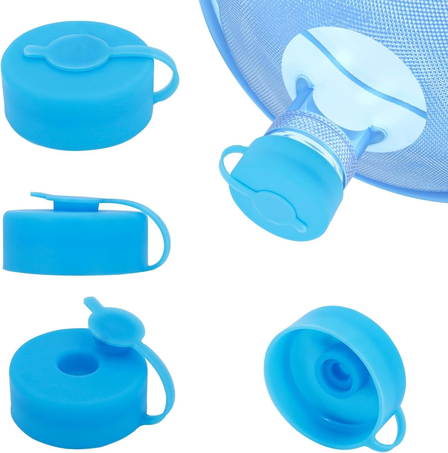 Tapa para jarra de agua de 5 galones, reutilizable, paquete de 4, silicona de gr