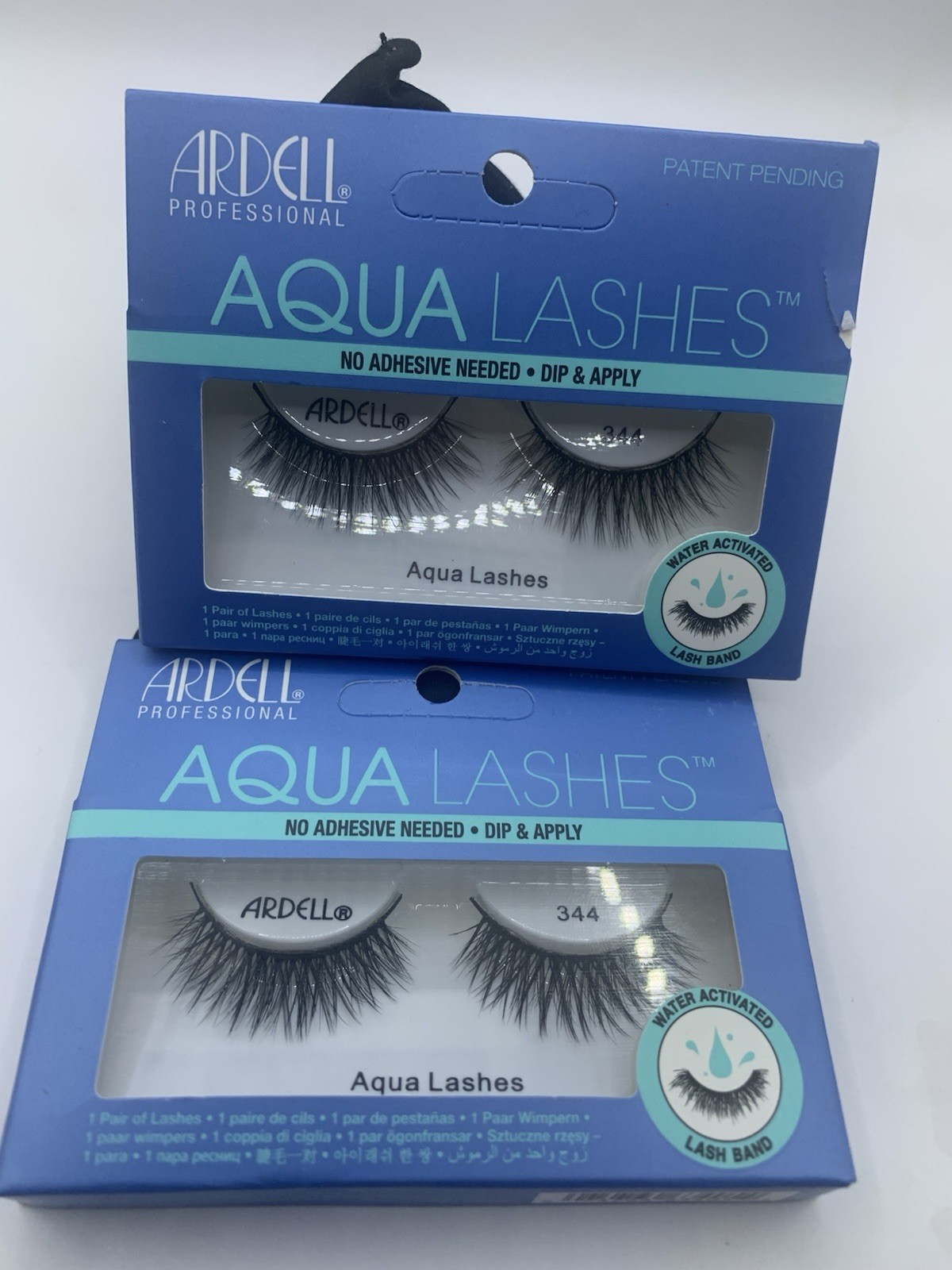 Lot Of 2 Ardell Professional Aqua Eyelashes #344 Water Activated NO ADHESIVE MU2