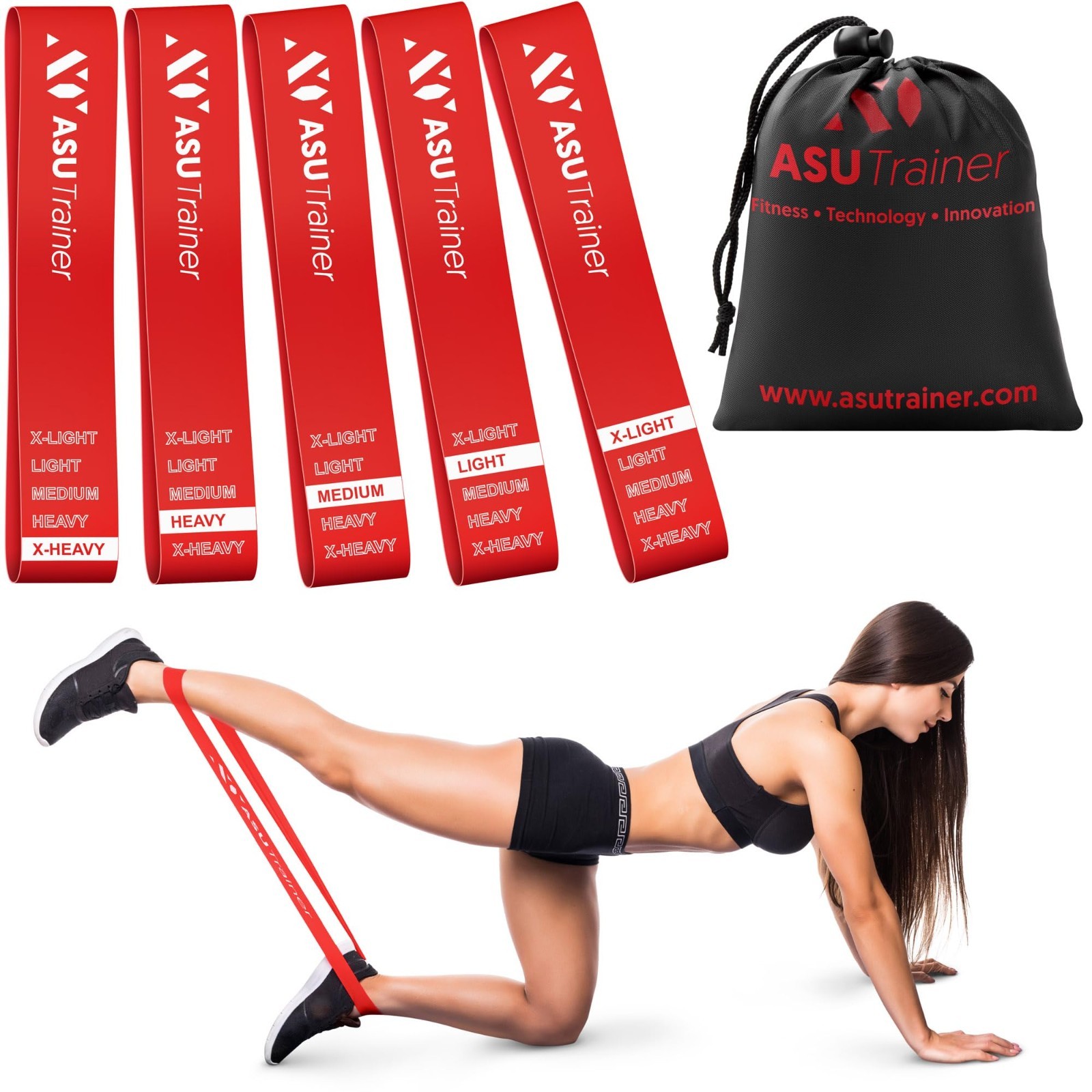 Resistance Bands Loop Set of 5 Exercise Workout Therapy Fitness Yoga Booty Band
