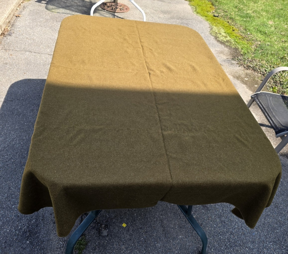 VINTAGE MILITARY 100% WOOL BLANKET  75 X 60