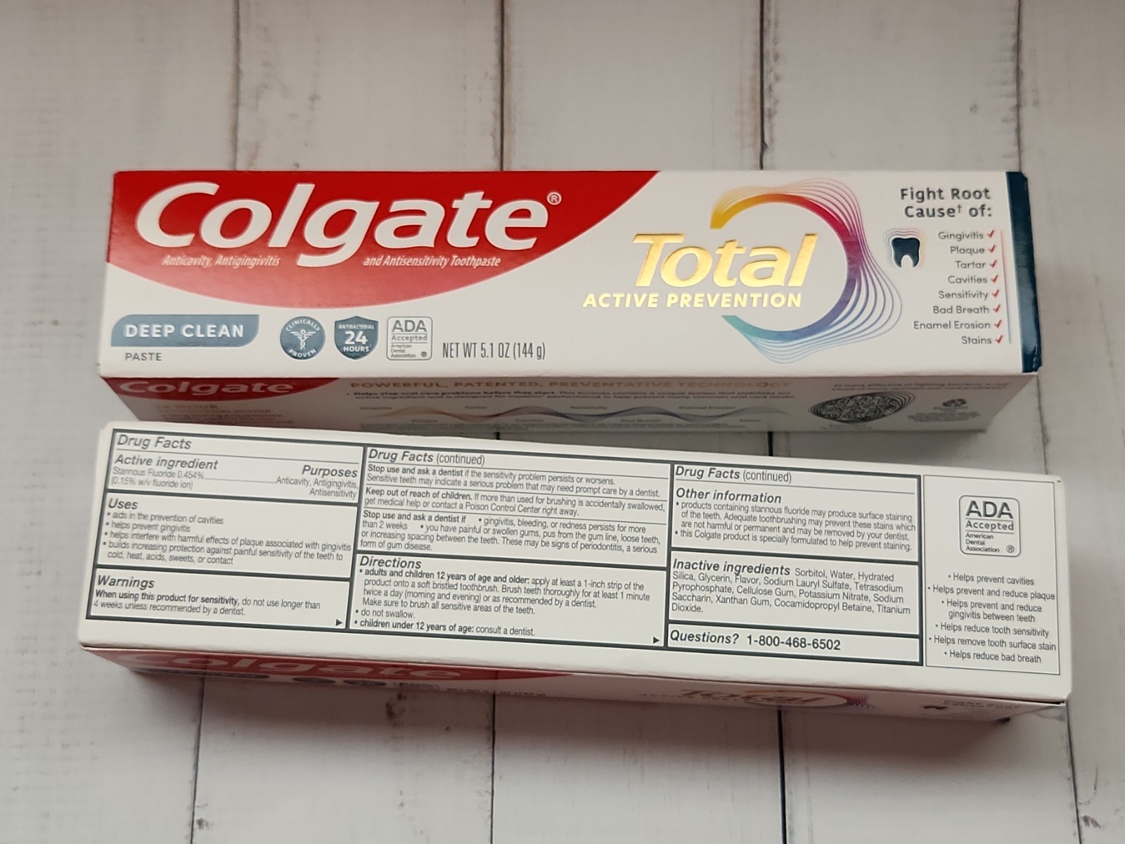 (Pack of 2) Colgate Total Active Prevention Deep Clean Toothpaste, 5.1 fl oz