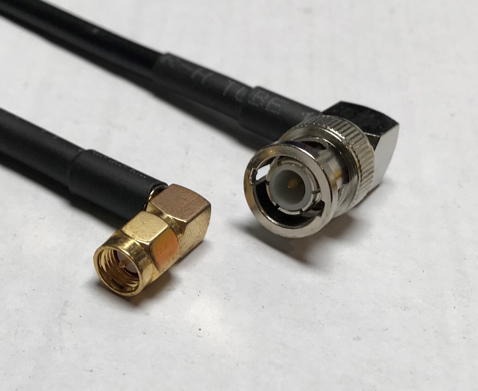 BNC Male Angle to SMA Male Angle Pick Your Length RG58 Coaxial Pigtail Cable USA