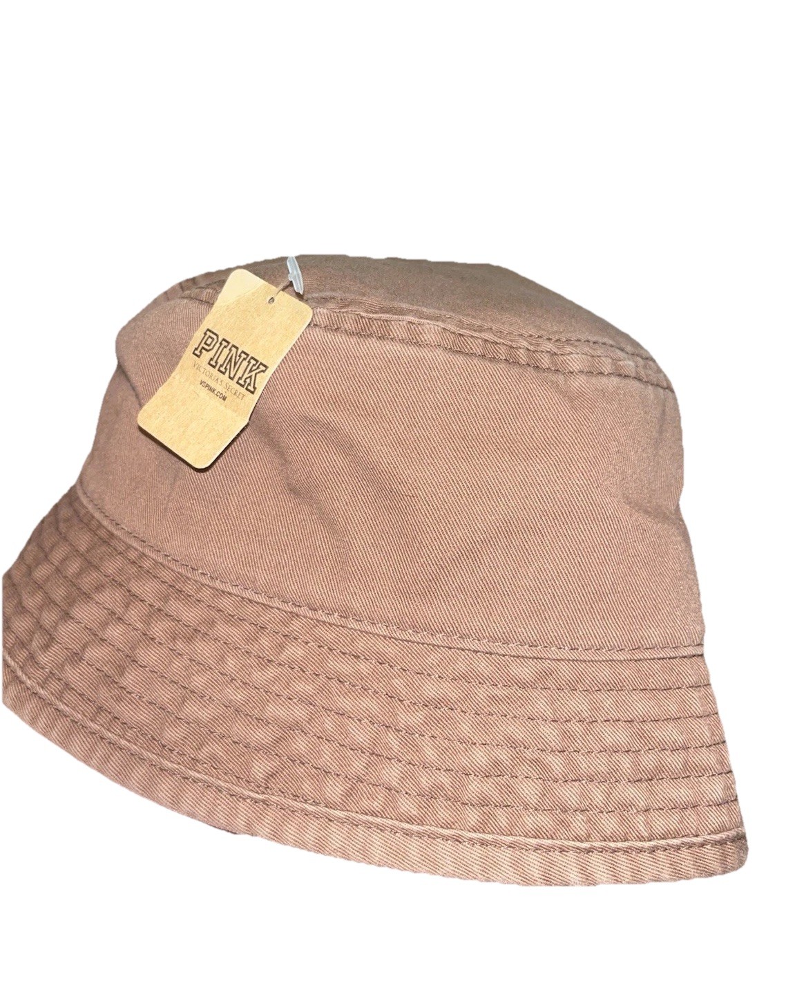Victoria's Secret VS Pink Bucket Hat Sun Cap One Size Hiking Summer Tan NWT