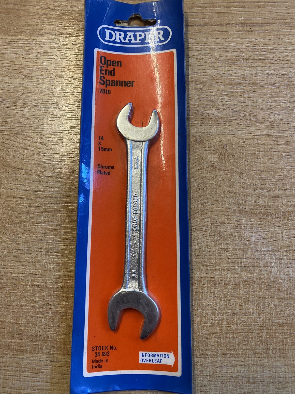 Draper 7010 Double Open ended Spanner Drop Forged 14 x 15mm - New Old Stock