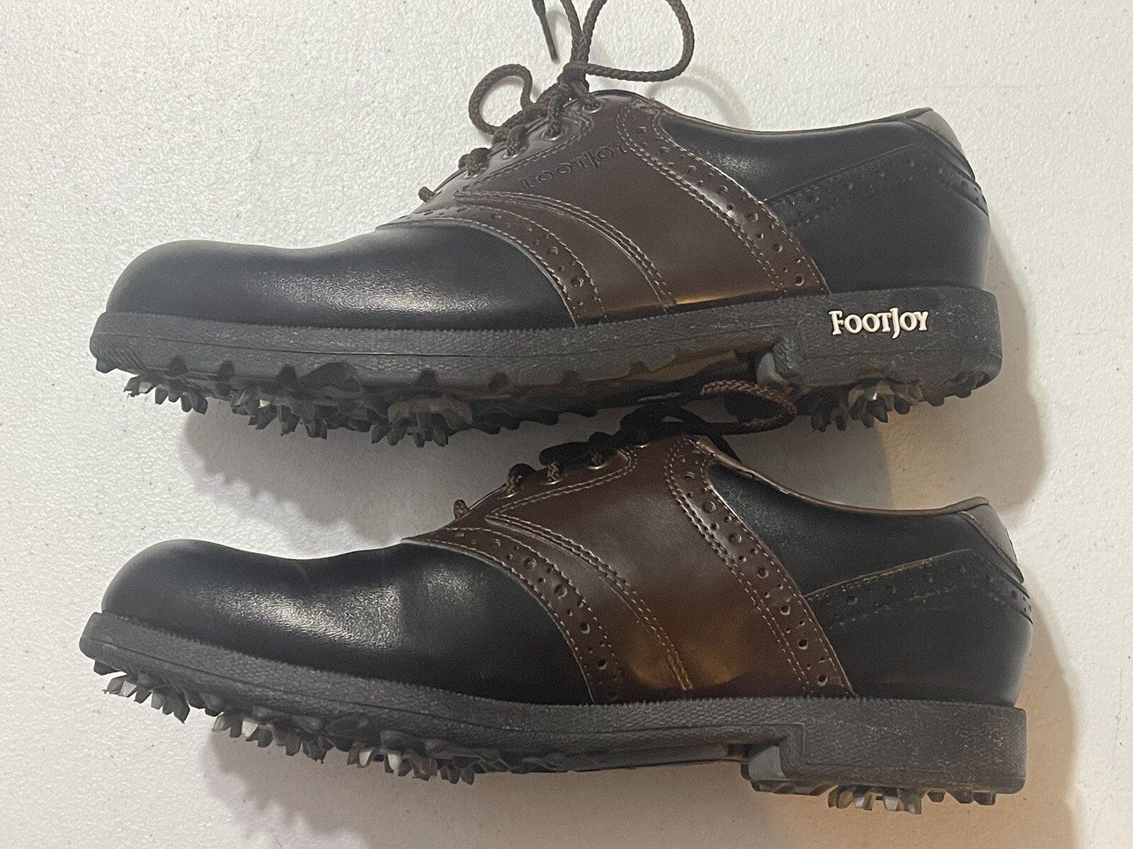 FootJoy Golf Cleats Brown Black Lace Up Oxfords Mens 8M 45575
