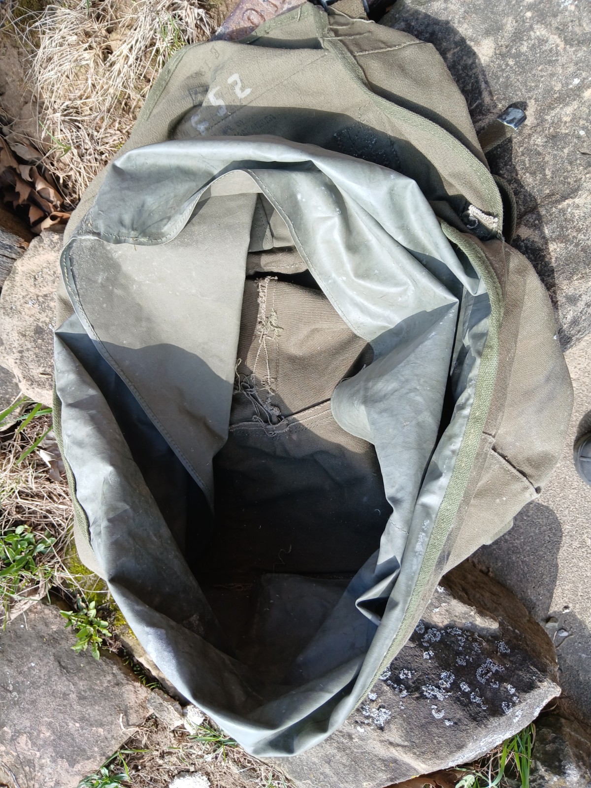 Vintage US Army Combat Field Pack Rucksack Military Green Canvas
