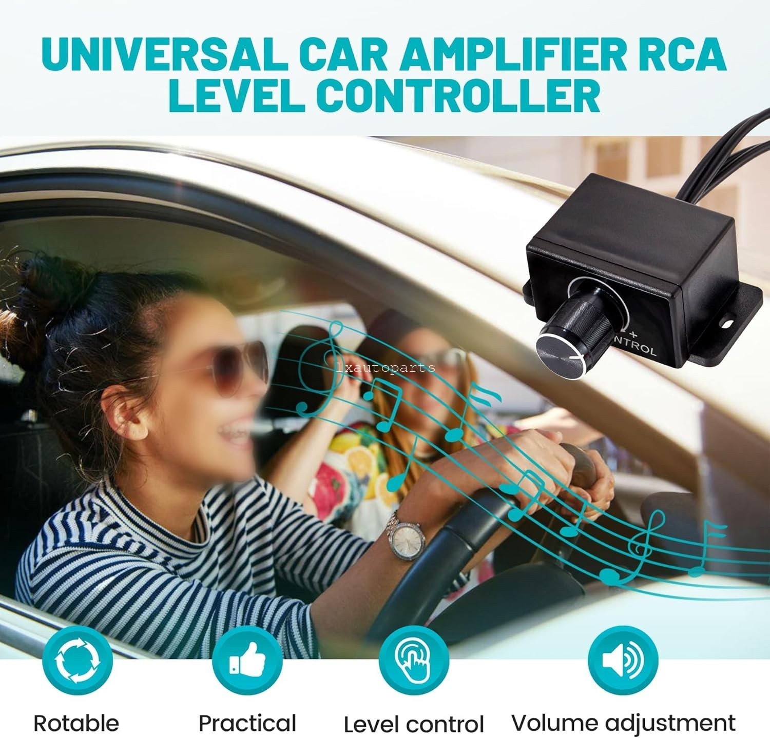 RCA Level Controller - Universal Car Audio Bass Volume Control Knob For Speakers