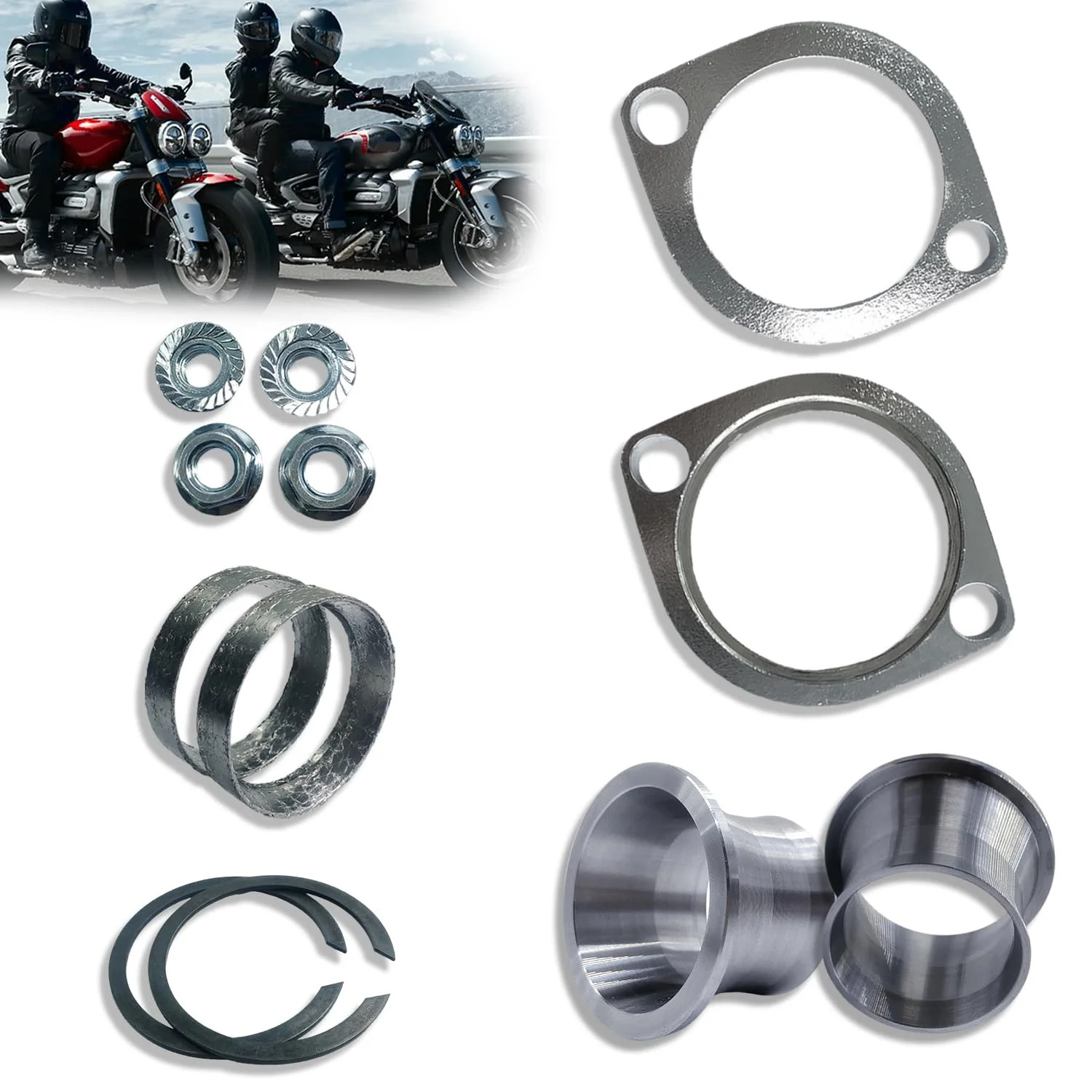 Exhaust Torque Cones Flange Kit for Harley Sportster Touring Softail Dyna | for
