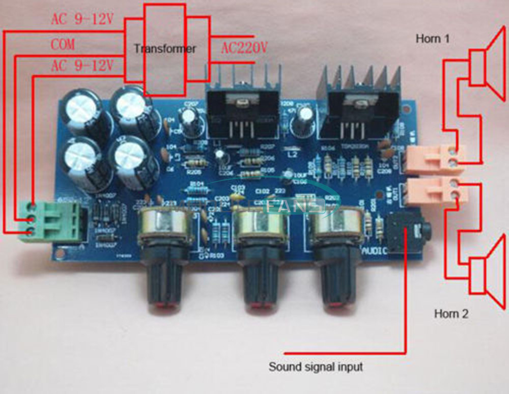 18W*2 TDA2030A DIY Kit 2.0 Double Track Audio Power Amplifier Module Board