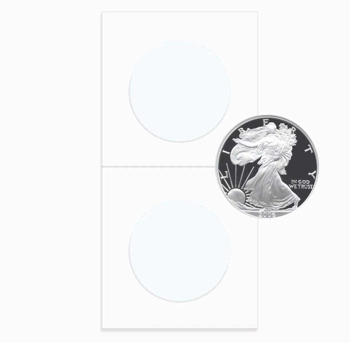 NEW (25 pk) BCW Coin Paper Flip- Eagle / Crown