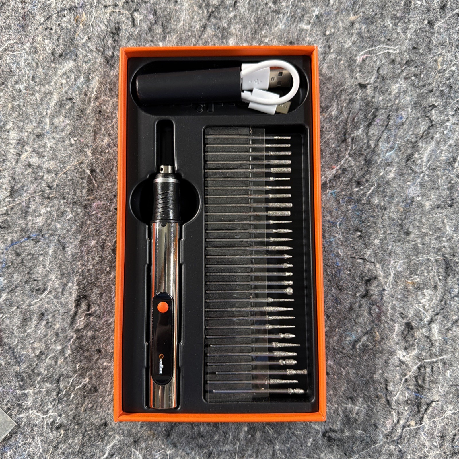 Culiau Customizer Pro Engraving Pen Tool Kit Silver Portable USB Cable Case Manu