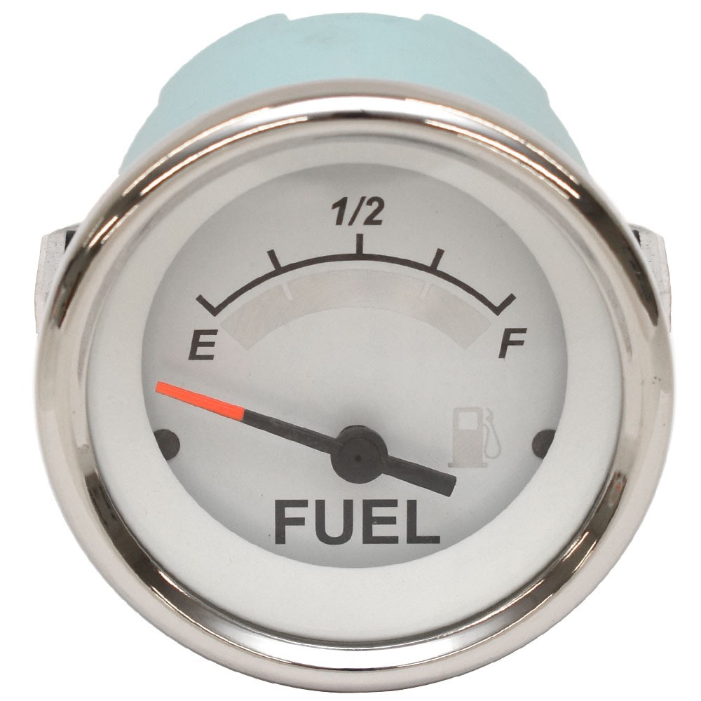 VeeThree Boat Fuel Gauge 782029PDFB | White Sterling Series 2 Inch