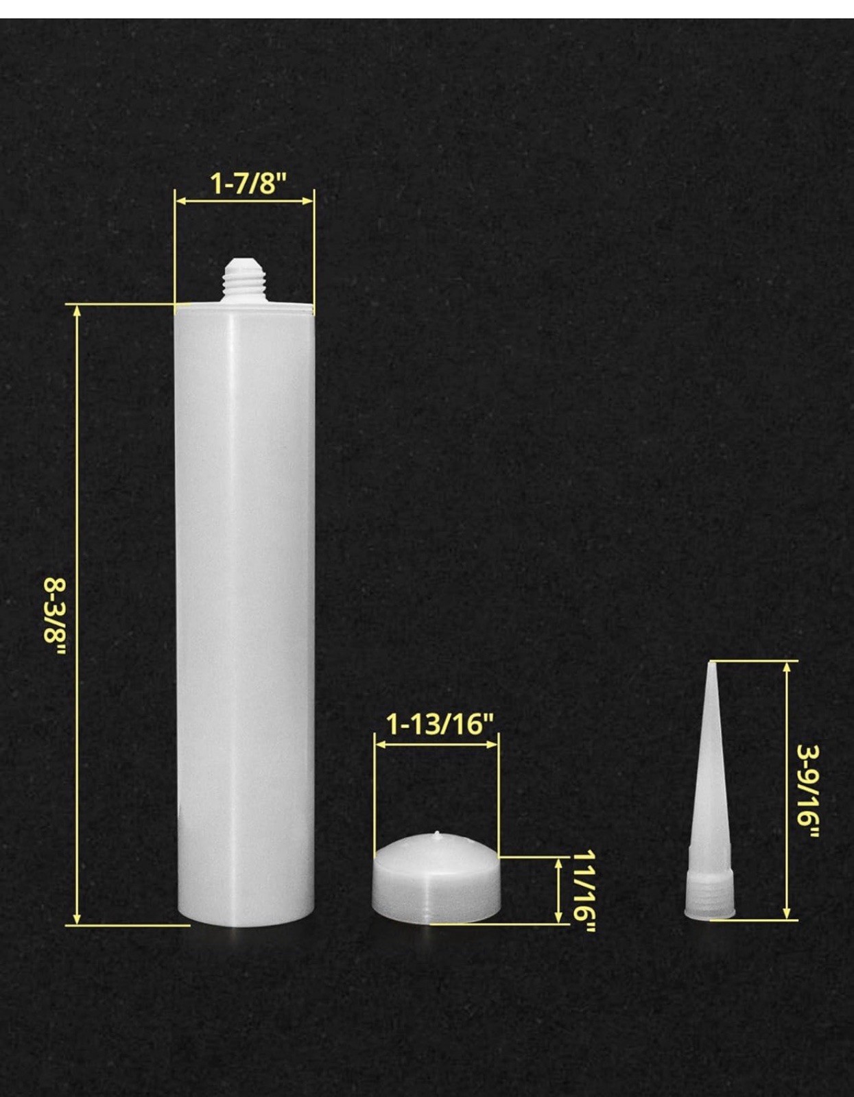 300ML Empty Caulk Tube 10 oz Reusable Plastic Cartridge 10 Pack