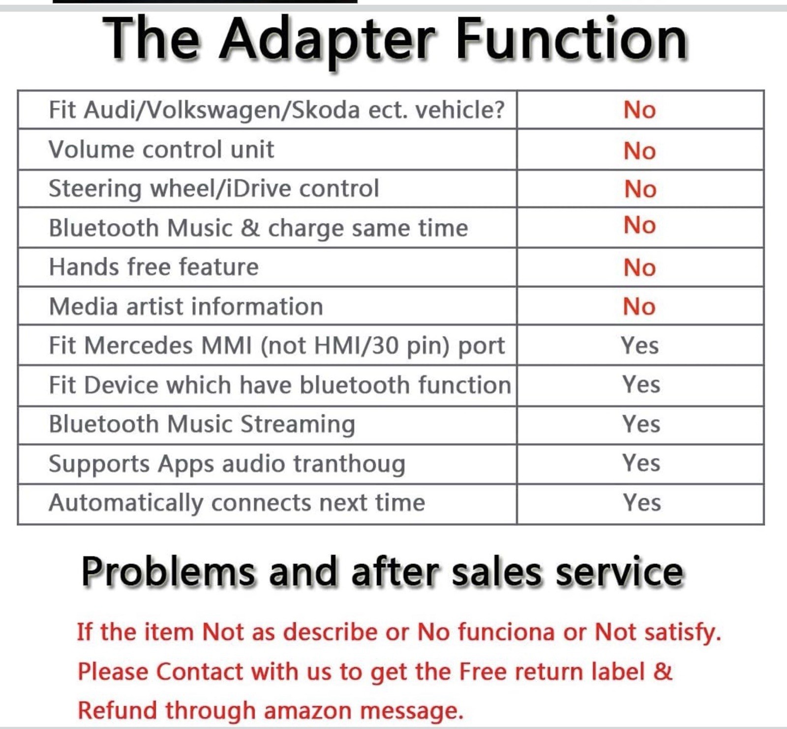 Bluetooth Kit Compatible with Mercedes-Benz MMI Car Interface Adapter iPhone ...