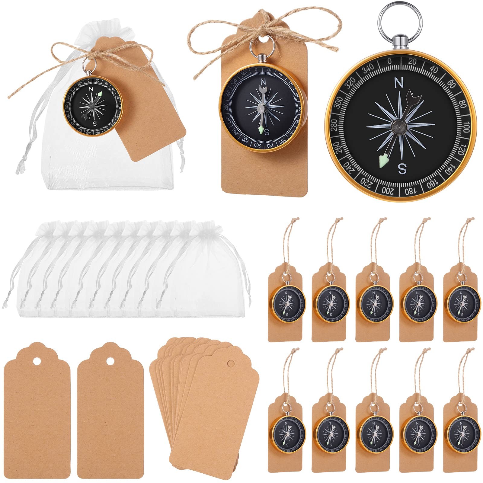 TaoBary 60 Pcs Compasses Gifts Wedding Party Favors Set, 2026 Mini Gold