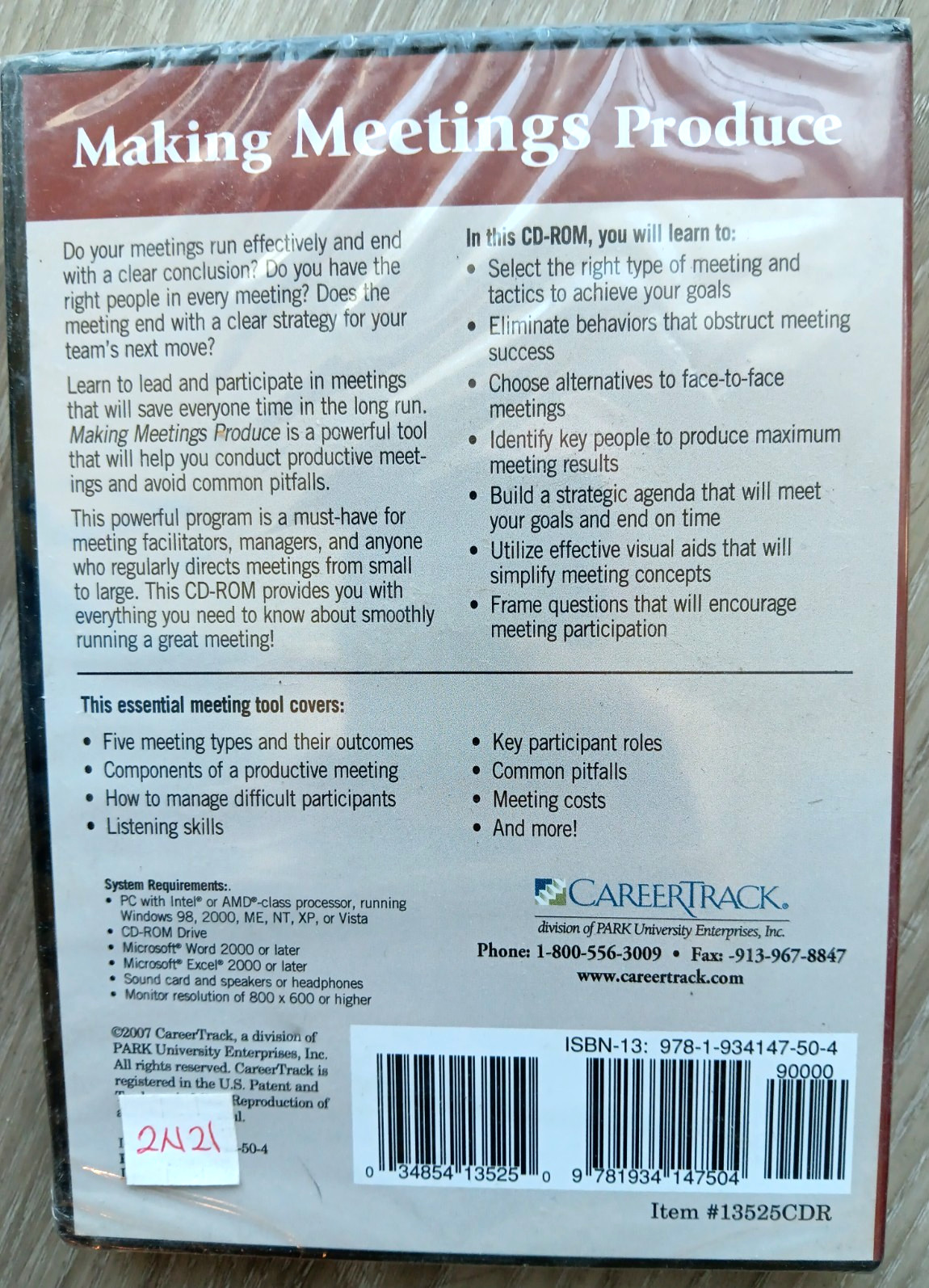 Making Meetings Produce CD-ROM Course