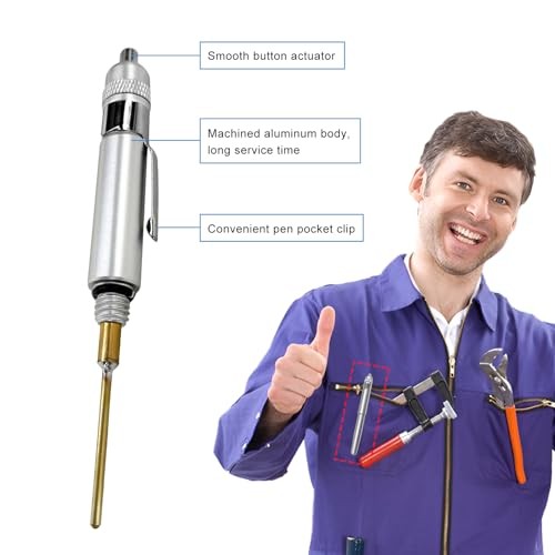 Precision Oiler, Aluminum Precision Oil Pen with Solid Needle & Pocket Clip,