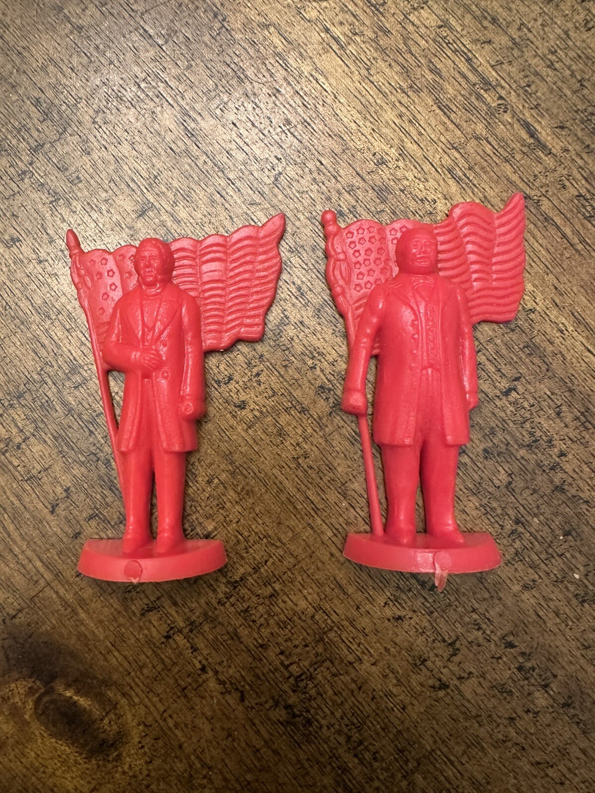 1960's NORGE Plastic President Figures w/Flags CEREAL PREMIUMS Cleveland  & Polk